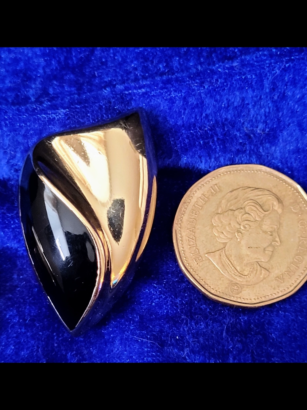 Vintage Christian Dior Copyright Gold and Black Statement Clip-On Earrings 1980s - Picture 12 of 12